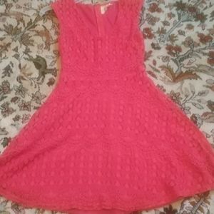 Pink lace dress with cap sleeves